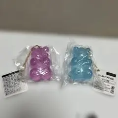 くま　スクイーズ　キーホルダー　水色と紫 2個セット