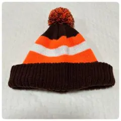 【美品】BEAMS BOY別注 ポン ニット ワッチキャップ ブラウン オレンジのサムネイル