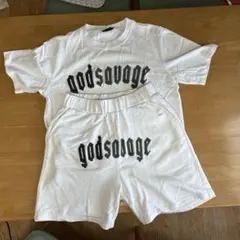 godsavage ホワイト Tシャツ ショートパンツ セット M godsavage Tシャツ ショートパンツ セットアップ ホワイト - メルカリ