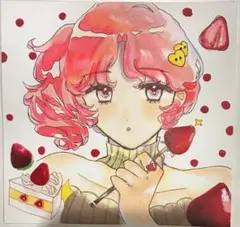 手描きイラスト オリジナル アナログ原画 一点物　ミニ原画