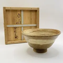 色絵 糸巻菓子器【白井半七】大徳寺派 現南宗 坐雲洞（佐藤一耕）箱書R8807 色絵 糸巻菓子器【白井半七】大徳寺派 現南宗 坐雲洞（佐藤一耕）箱書