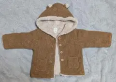 GAPフード付きブラウンリブ編みアウター