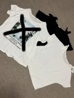 レディース　肩出し　Tシャツ　カットソー　2枚