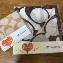 かんぽ生命　コーチ　オリジナルタオルとハンカチ