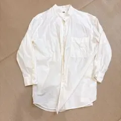 UNIQLO U ユニクロ 長袖シャツ 白シャツ ノーカラーシャツ コットン