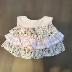 花柄フリルベビーよだれかけ