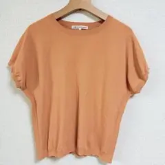 【美品】23区　フレンチスリーブ　サマーニット　コーラルオレンジ　38　Mサイズ
