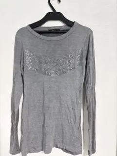 DIESEL ストーン装飾 長袖Tシャツ グレー【お値下げ中！！】