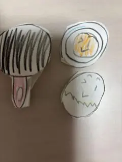 ハンドメイドおもちゃ　フライパンとたまごたち