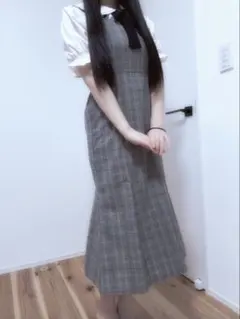 グレー チェック柄 キャミワンピース Mサイズ しまむら