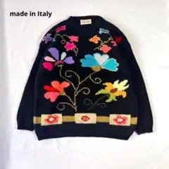 90s ペリーエリス ハンドニット M 花柄 彼岸花 - メルカリ