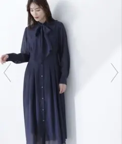 シアーストライプボウタイワンピース NATURAL BEAUTY BASIC