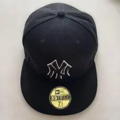 New Era 59FIFTY ブラック キャップ 7 1/2