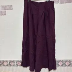 ニコアンド　パープル ガウチョパンツ ゴムウエスト