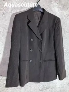 Aquascutum ストライプ ダブルブレストジャケット　テーラードジャケット