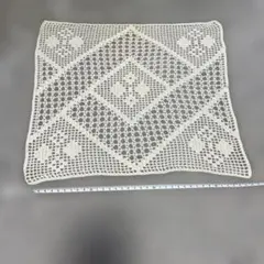 アイボリー レース編み マット 約37cm