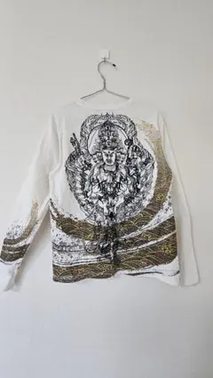 和柄　刺繍ロンT　メンズMのサムネイル