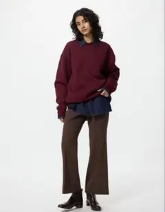 UNIQLO スマートフレアパンツ ブラウン XL