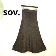 sov. ラメ入り リブニット フレアスカートのサムネイル