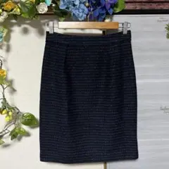 美品 COMME CA ISM 膝丈 スカート Mサイズ ラメ入り コムサイズム
