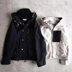 美品 ビューティアンドユース ボアライナーマウンテンパーカー M ブラック