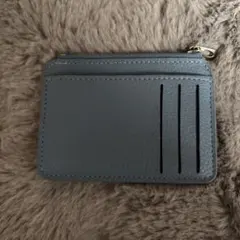 グレー レザー コインケース 4ポケット
