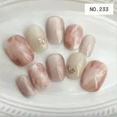 ネイルチップ　ベリーショート　ニュアンスネイル　マグネット　ハート　ミラー
