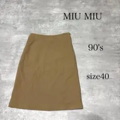 90's アーカイブ MIU MIU ウール混 ストレッチ タイト スカートのサムネイル