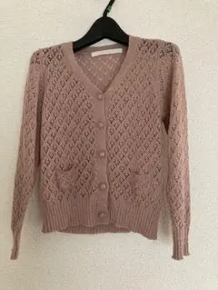 カーディガン　美品　ピンク　レイ・カズン　くすみピンク