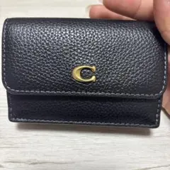 COACH コーチ　ミニトライフォールドウォレット　　ブラック