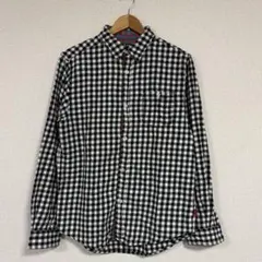 【希少】Stussy ギンガムチェックシャツ 黒白 M ヴィンテージ