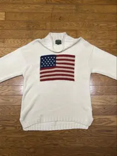 [vintage]80s～90sラルフローレンカントリー星条旗ニットMサイズ