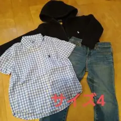 POLO LAUREN サイズ4 パーカー、ジーンズ、半袖シャツ