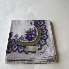 Christian Dior ハンカチ パープル 花柄 ドットのサムネイル