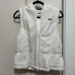 M-U フリースフード付きベスト ホワイト
