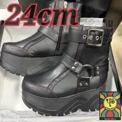 定価9790円 厚底ブーツ Gソール 24cm レッドブラック