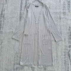 クリア　clear　ロングカーディガン　長袖　羽織　リブ　レーヨン　春夏　グレーのサムネイル