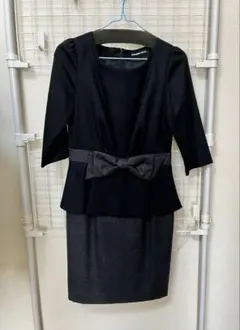 美品　ストロベリーフィールズ　ワンピース　黒　9号　 ワンピース　リボン付き