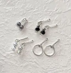 リカちゃん用シルバーピアス気まぐれ4点セット①