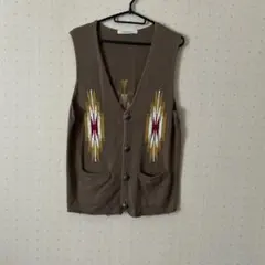 Confirm 幾何学模様ブラウンベスト