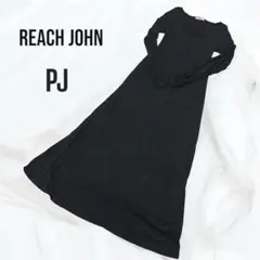 [REACH JOHN] 長袖 タイトロングマキシワンピース 黒