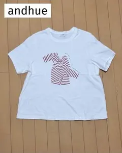 センソユニコandhue ロゴ刺繍 半袖カットソー ホワイト - メルカリ