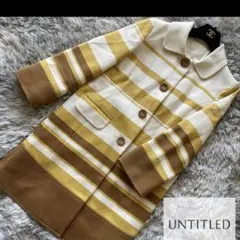 【UNTITLED】ピーコート　ボーダー　M コットン100%