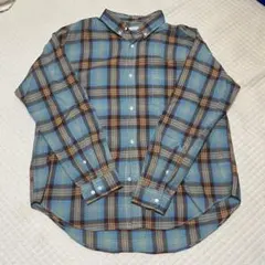 美品　BDシャツ　チェックシャツ　シャツ　サックス　水色　マドラスチェック
