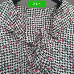 ✄元仕立て屋デザイン フリルブラウス　昭和レトロ【XL〜】大きめサイズ