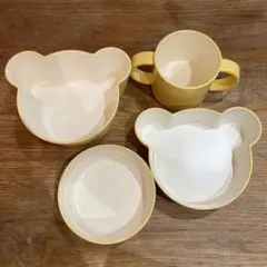 tak. クマ型イエロー食器セット4店