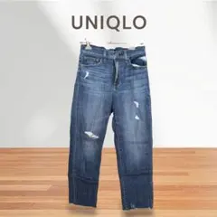 UNIQLO ダメージデニムパンツ ブルー 22 子供用