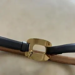 GUCCI ブラックレザーベルト ゴールドバックル