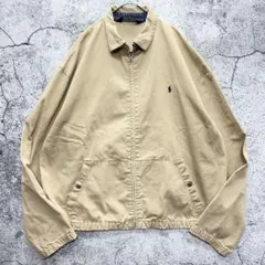 【希少XL】ポロラルフローレン スイングトップ ベージュ 裏地チェック ゆるだぼ 希少XL】ポロラルフローレン スイングトップ ベージュ 裏地チェック