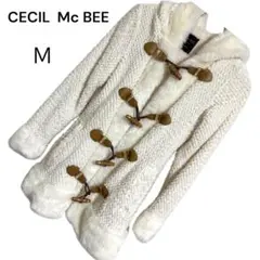 CECIL McBEE セシルマクビー　フリースダッフルコート ホワイト　M
